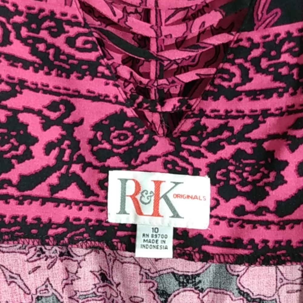 Ladies R & K Originals Sleeveless Pink/ Black  Dress size 10 - Picture 9 of 12